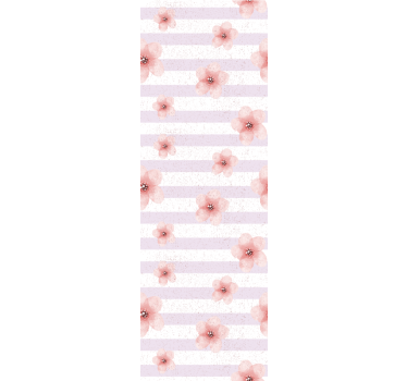 Papel de parede para quarto estilo shabby chic listrado rosa - TenStickers