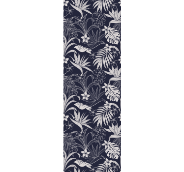 Papel de parede para quarto padrão tropical cinza - TenStickers