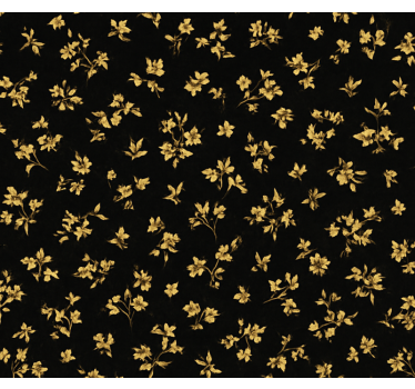 Papel de parede para quarto fundo escuro com flores douradas - TenStickers