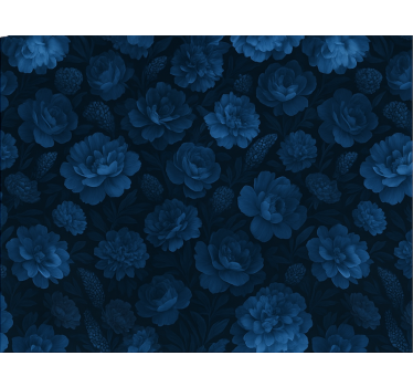 Papel de parede para quarto com motivo floral azul escuro - TenStickers