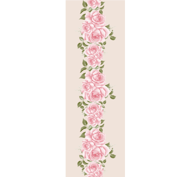 Papel de parede para quarto com padrão de rosas pink vintage - TenStickers