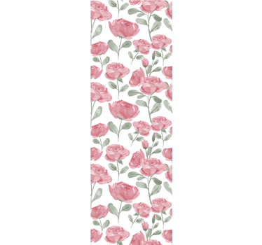 Papel de parede para quarto com padrão rosa vintage natural - TenStickers