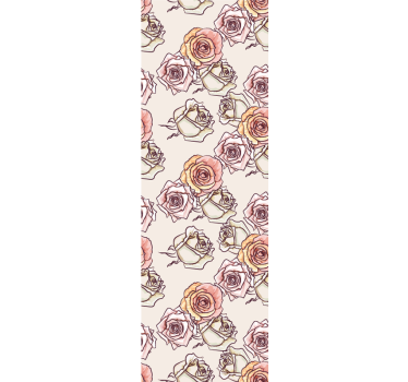 Papel de parede para quarto padrão de rosas estilo inglês - TenStickers