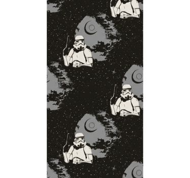 Papel de parede para quarto padrão típico de stormtrooper - TenStickers