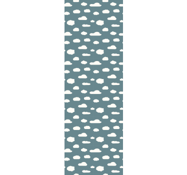 Papel de parede para quarto com padrão branco em fundo azul - TenStickers