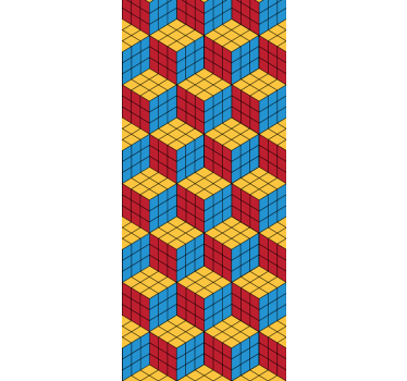Papel de parede para quarto padrão original de cubo mágico - TenStickers