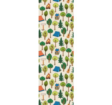 Papel de parede para quarto com guitarras e lanternas - TenStickers