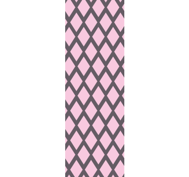 Papel de parede para quarto design de losangos cinza e rosa - TenStickers