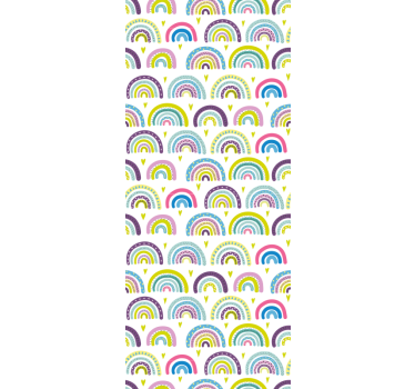 Papel de parede para quarto padrão colorido de arco-íris - TenStickers