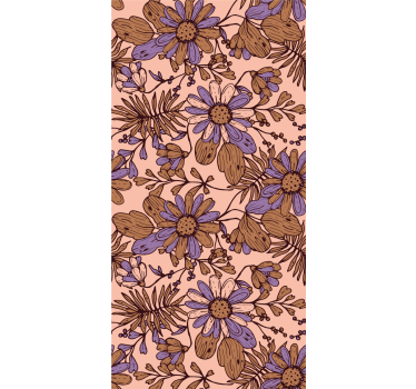 Papel de parede para quarto design floral marrom africano - TenStickers