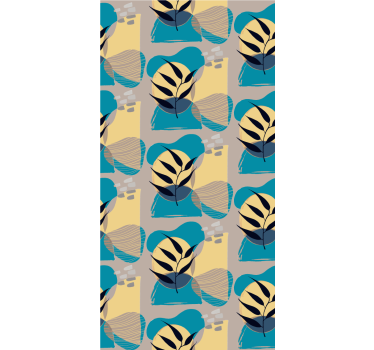 Papel de parede para quarto padrão abstrato azul africano - TenStickers
