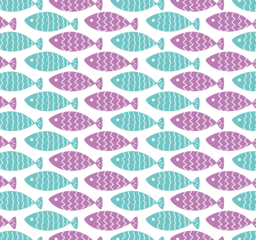 Papel de parede para crianças peixe estilo nórdico - TenStickers