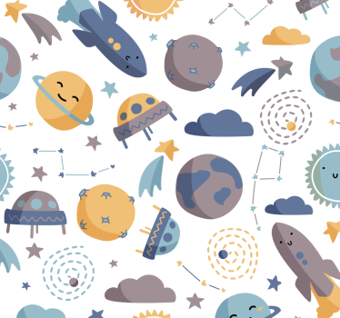 Papel de parede infantil do espaço sideral - TenStickers
