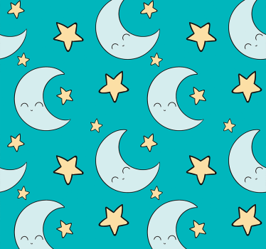Papel de parede para crianças Estrelas e lua - TenStickers