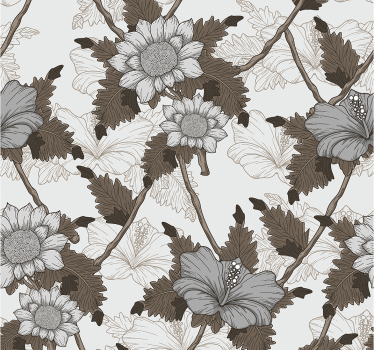 Papel de parede decorativo de Flores brancas - TenStickers