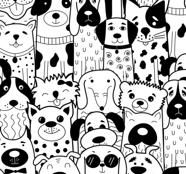 Papel de parede infantil padrão de cães - TenStickers