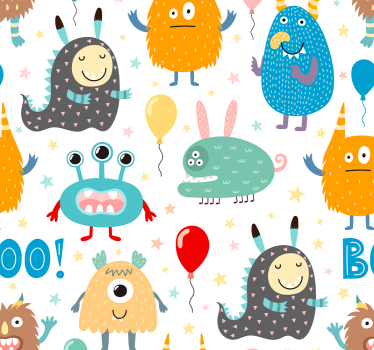 Papel de parede para quarto infantil monstrinhos - TenStickers