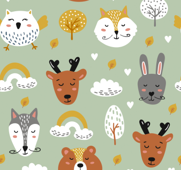 Papel de parede para quarto animais em estilo nórdico - TenStickers