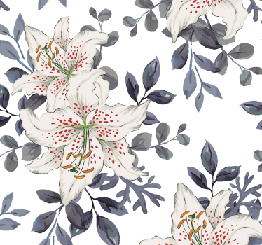 Papel de parede de natureza lírios com pontos vermelhos - TenStickers