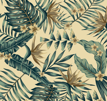 Papel de parede de natureza Folhas tropicais - TenStickers