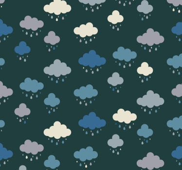 Papel de parede infantil Nuvens chuvosas - TenStickers