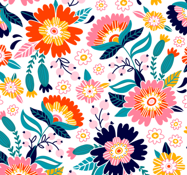 Papel de parede florido Flores românticas - TenStickers