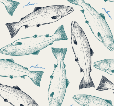 papel de parede animais Salmão - TenStickers