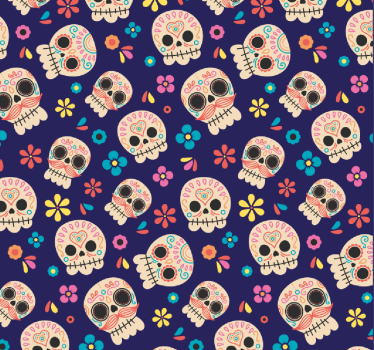 papel de parede juvenil Caveiras mexicanas - TenStickers