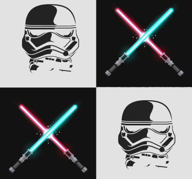 papel de parede criança Padrão de fronteira guerra nas estrelas - TenStickers