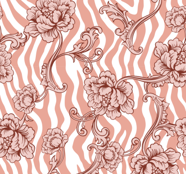 papel de parede florido Estampa de zebra e flores ornamentais em - TenStickers