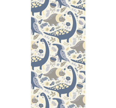 Papel de parede dinossauros padrão de dinossauro - TenStickers