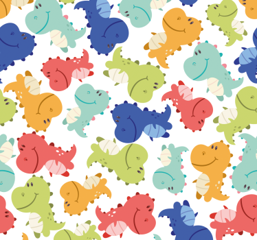 papel de parede criança Padrão de dinossauros para crianças - TenStickers