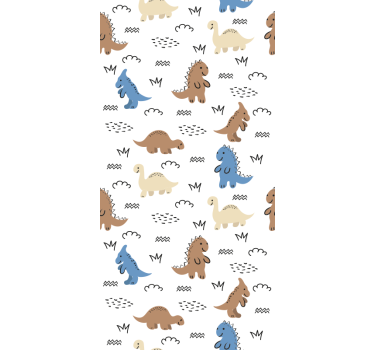 papel de parede quarto de bebé padrões de dinossauros - TenStickers