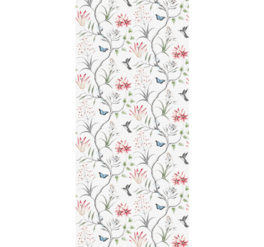 papel de parede animais Ramo de flores de pássaros e borboletas - TenStickers