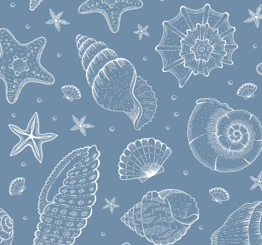 papel de parede animais Vida marinha e conchas - TenStickers