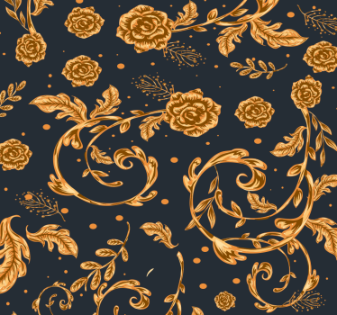 papel parede natureza Folha Dourada - TenStickers