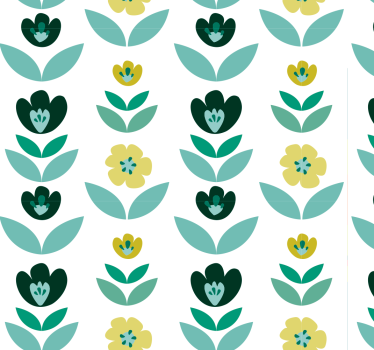 papel parede natureza Flores Verdes - TenStickers