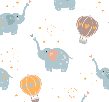 papel de parede criança Elefantes fofos para crianças - TenStickers