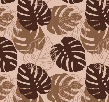 papel parede natureza Tom marrom monstera deliciosa - TenStickers