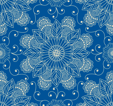 papel de parede floral flores ornamentadas - TenStickers