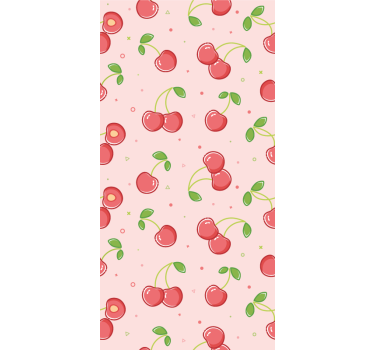 papel de parede quarto de casal padrão cereja - TenStickers