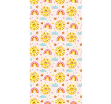 papel de parede quarto de bebé arco-íris do sol - TenStickers