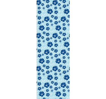 papel de parede floral azulejos florais azuis - TenStickers