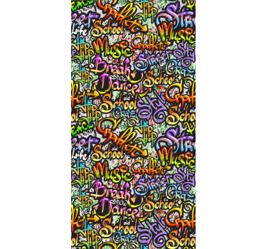 papel parede artistíco Texto de parede de graffiti colorido - TenStickers