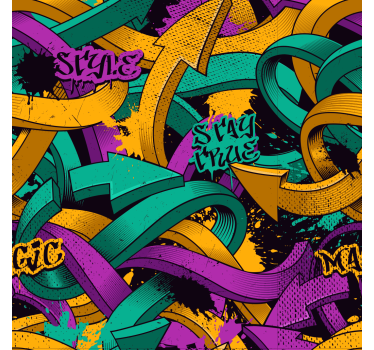 Papel de parede juvenil Setas de graffiti realista - TenStickers