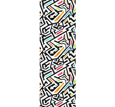 papel parede artistíco Preto e branco com patch de cor - TenStickers