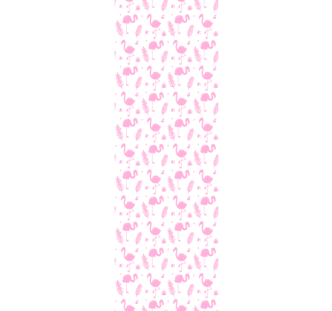 Papel de parede infantil flamingos branco e rosa - TenStickers