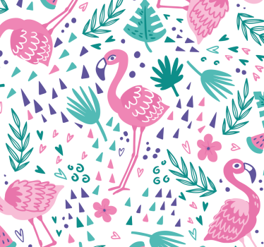 Papel de parede juvenil de flamingo - TenStickers