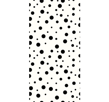 Papel parede moderno Padrão polca preto e branco - TenStickers