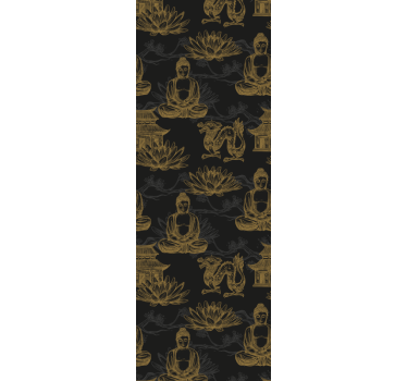 papel de parede quarto de casal iconografia budista - TenStickers